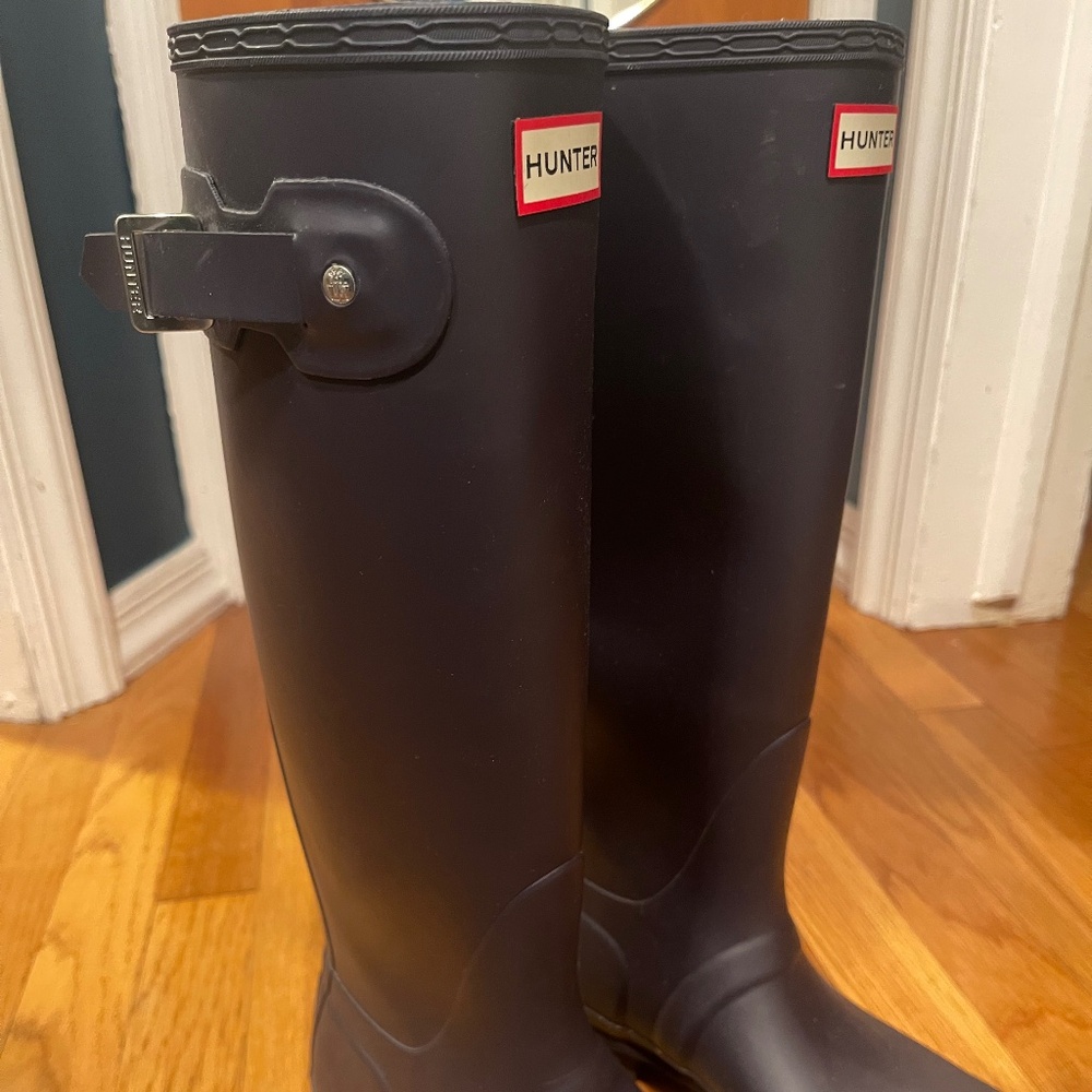 Aubergine tall hunter boots